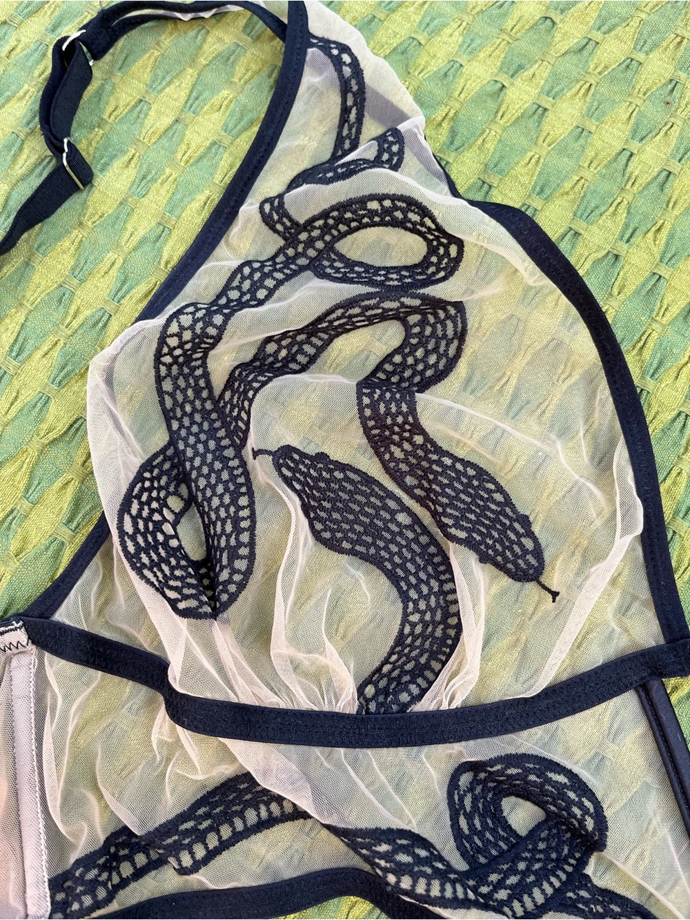 Thistle and Spire Sheer Black Snake Embroidered Bralette - Women Intimates - Picture 2 of 3